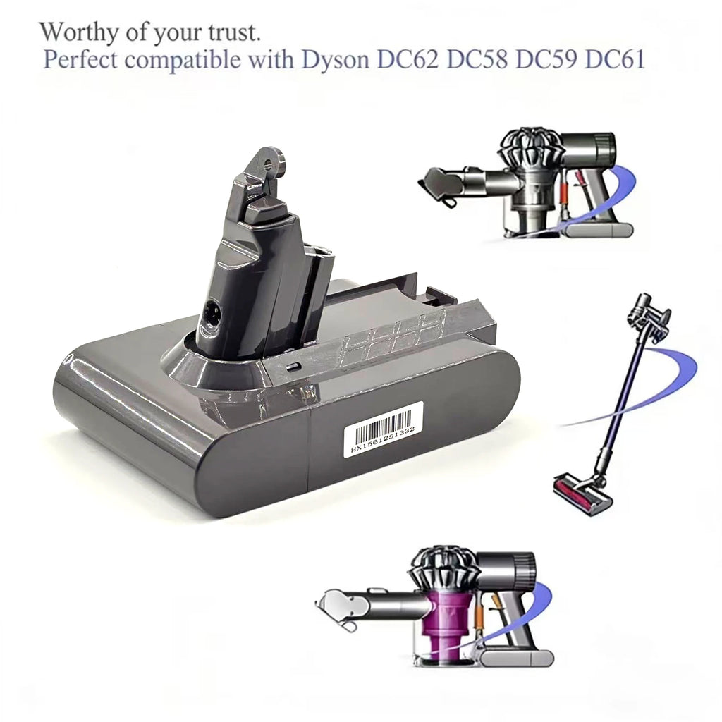 28000mAh For Dyson V6 Battery Rechargeable Lithium Battery For Dyson DC58 DC59 DC61 DC62 21.6V Battery Vacuum Cleaner Batteries Oasis Select