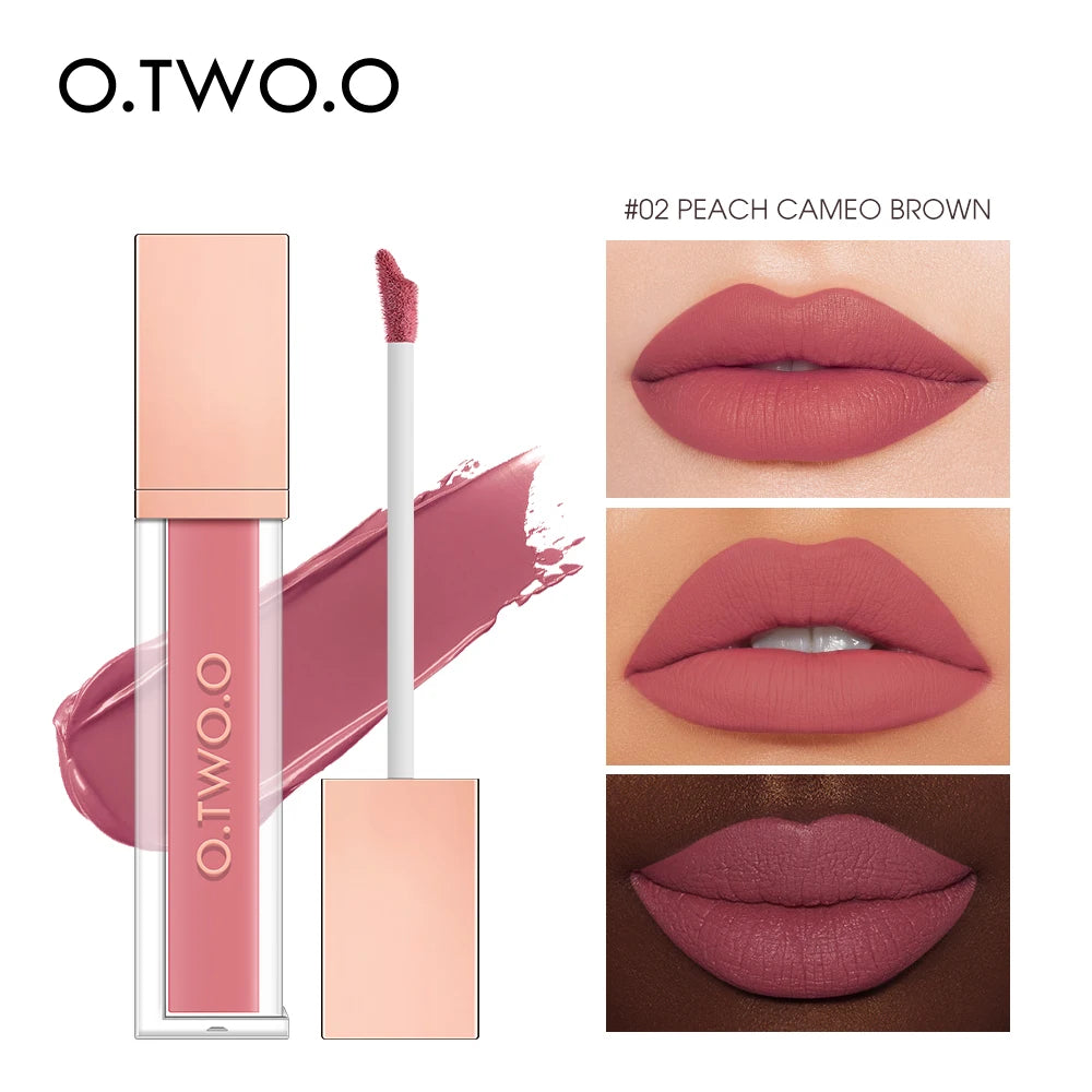 O.TWO.O Velvet Matte Liquid Lipstick – 12 Shades Waterproof