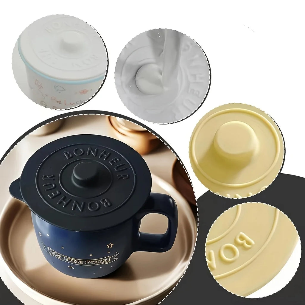 2pcs Silicone Cup Lids - Non-Slip Dust-Proof Lids for Mugs, Glasses, Tea Cups - Food-Grade Reusable Lids with Ribbed Grip Oasis Select