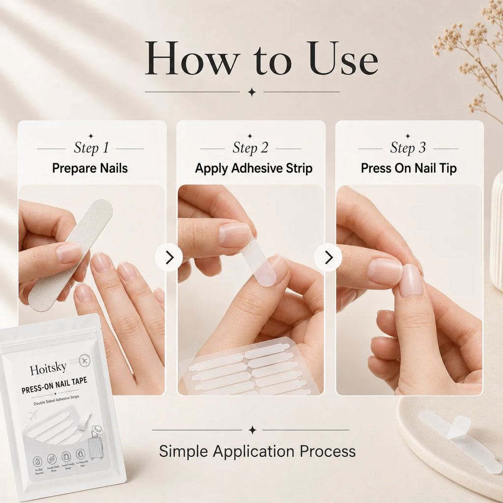 Super Sticky Waterproof Nail Adhesive Tabs Reusable Glue Stickers for Press-On Nails Portable Manicure Supplies Oasis Select