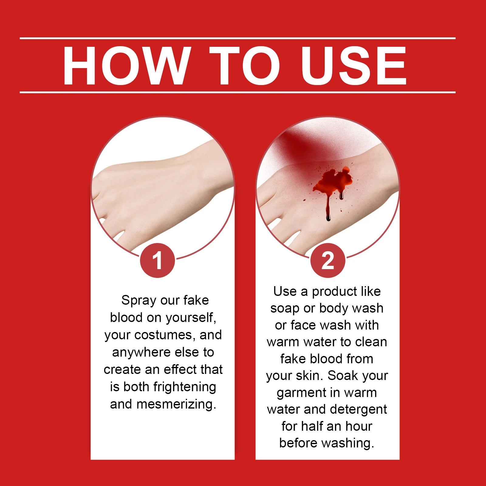 Halloween Fake Blood Spray – Zombie Vampire Wound Makeup Theatrical Fake Blood Oasis Select