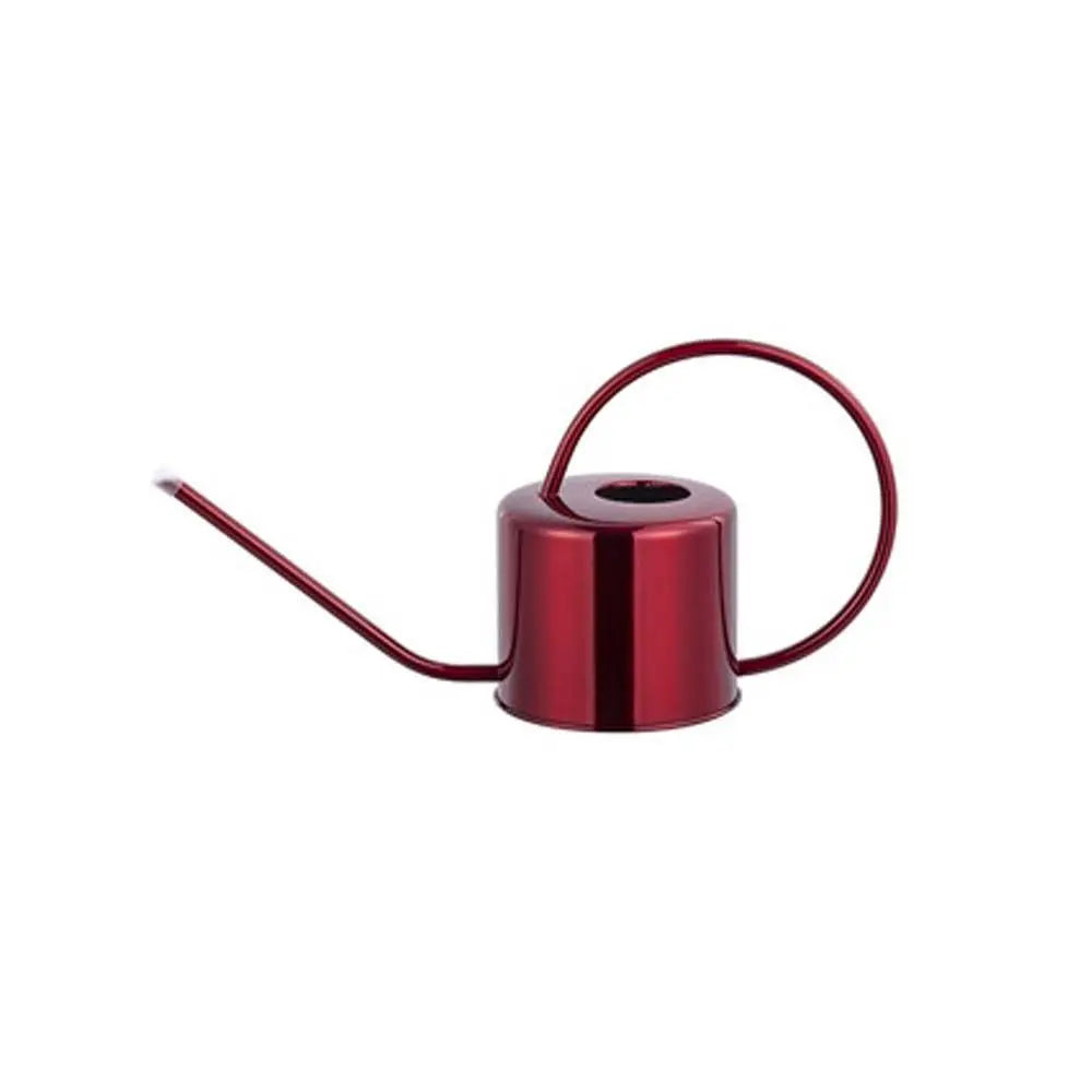 Sprinkler Stainless Steel Watering Can Rustproof Leakproof Comfortable Watering Pot 1.3L Long Nozzle Spray Kettle Gardening Oasis Select Red