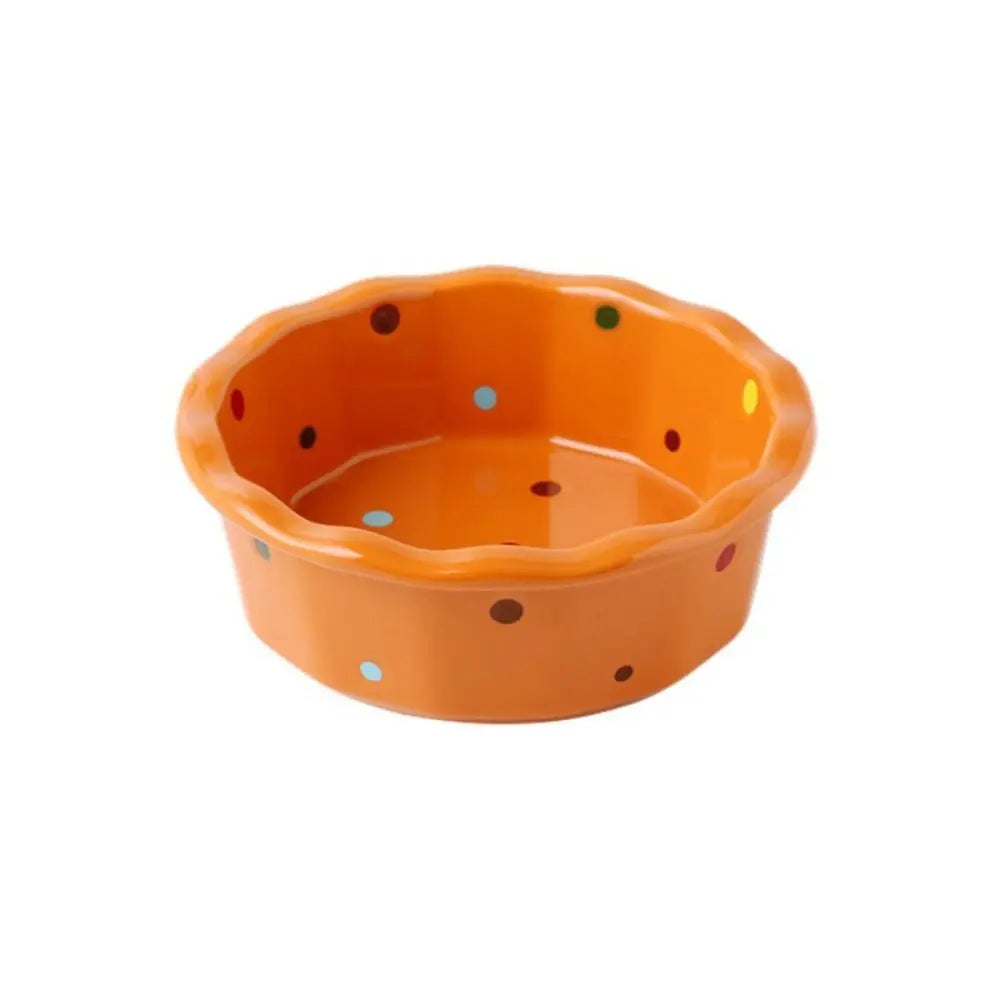Anti-Tip Ceramic Cat & Dog Food Bowl | Wave Dot Feeder