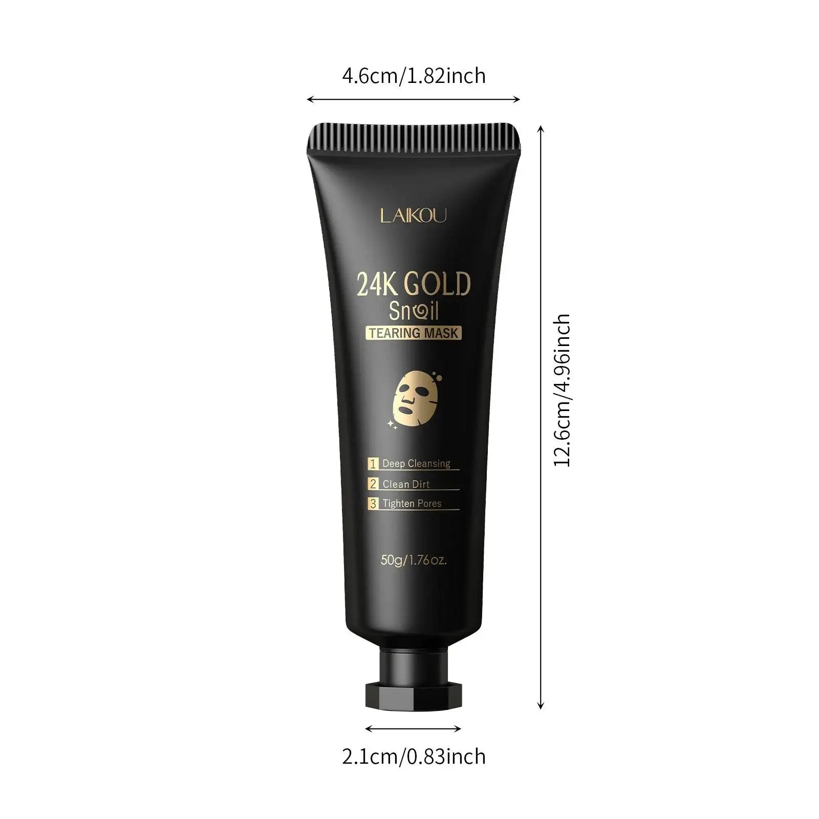 LAIKOU 24K Gold Snail Peel-Off Face Mask – Deep Cleanse 50g