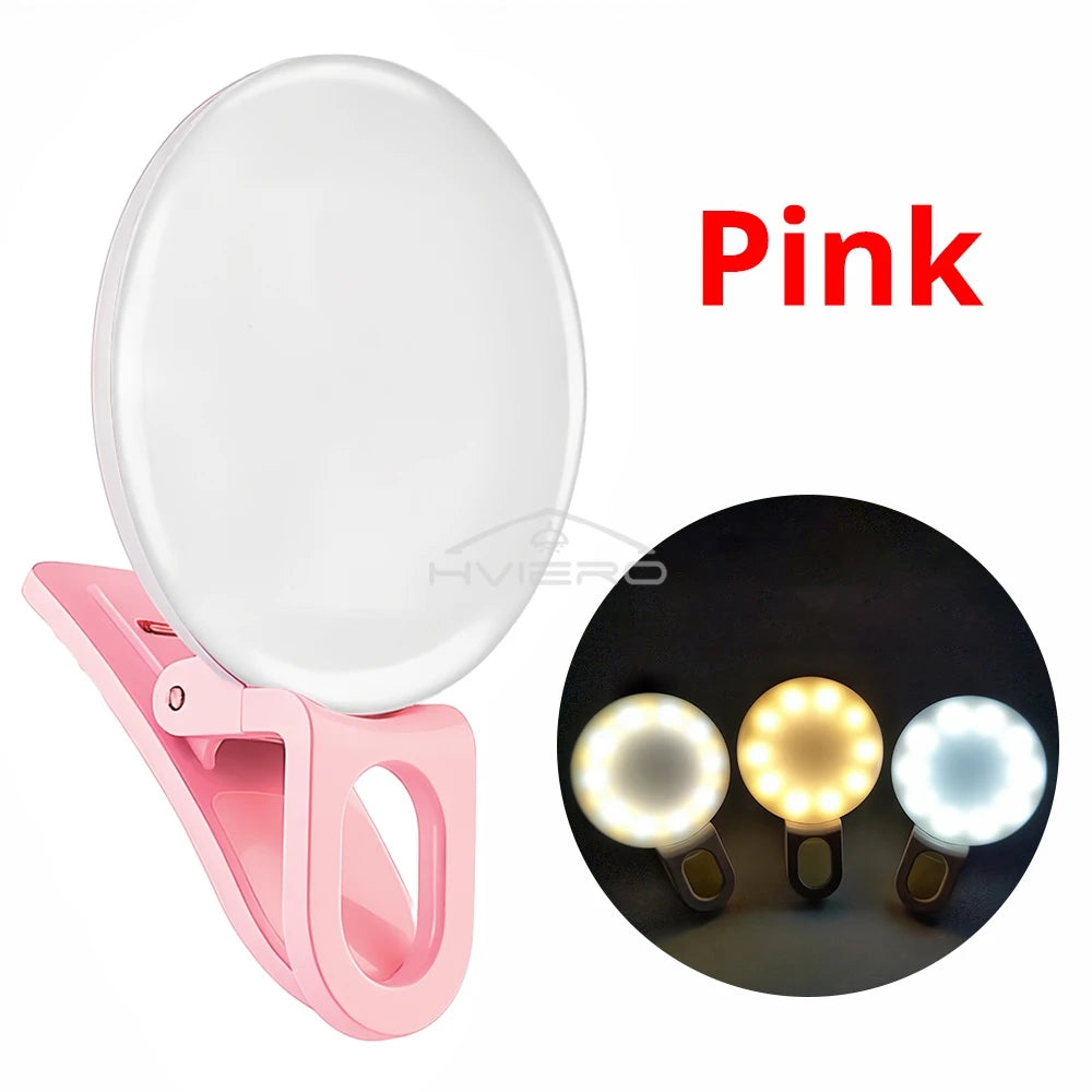 Mini LED Clip-On Phone Fill Light | Selfie & Streaming