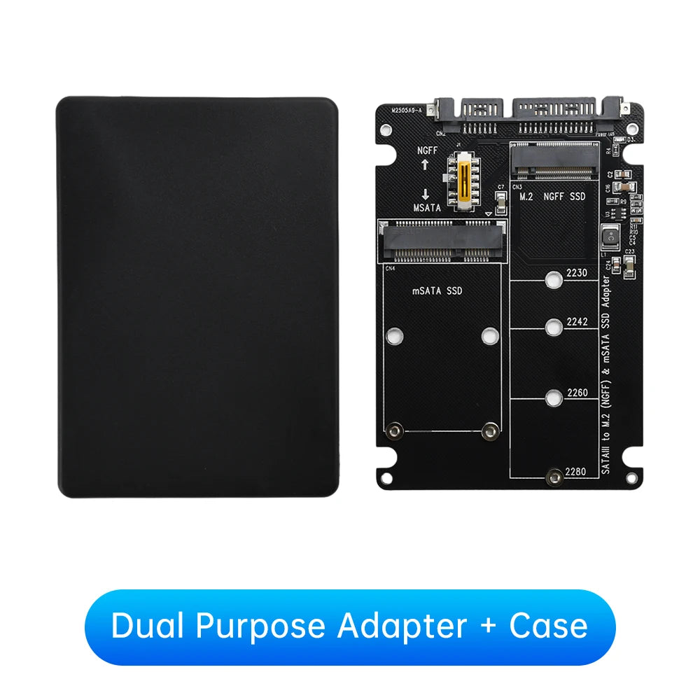 M. 2 Solid State SSD to SATA 3.0 External Hard Disk Box NGFF MSA to Serial Port Adapter Dual Use 2-in-1 Adapter Board Oasis Select With case