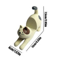 Cute Cat Phone Holder Cute Animal Desk Resin Phone Stand Cat Stretching Figurine Phone Cradle for Cat Lover Home Desk Decoration Oasis Select White