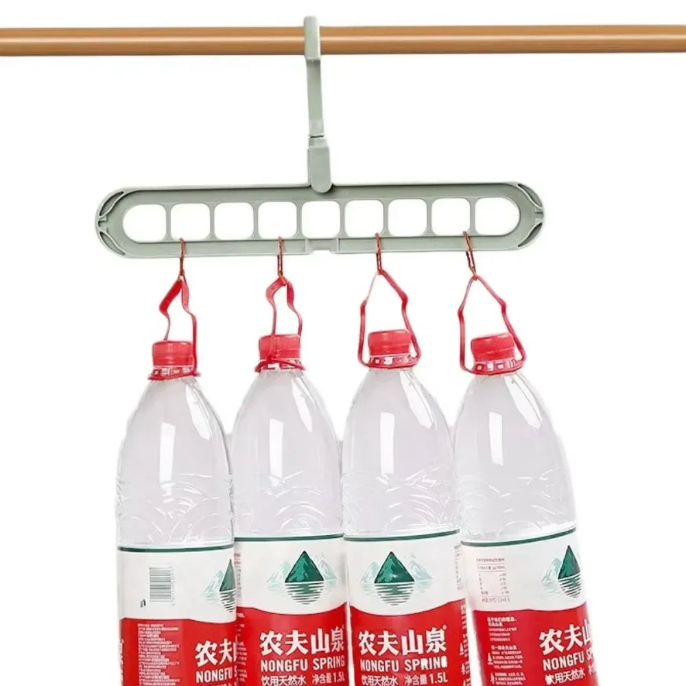 5pcs 9-hole Wardrobe Storage Rack Multifunctional Foldable Clothes Drying Rack Storage Clothes Rack Space-saving Clothes Hanger Oasis Select