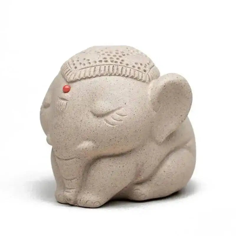 Zisha Tea Pet Tai Ping Object Elephant Small Ornament Handmade Tea Set Tea Player Home Decoration Accessories Oasis Select Style Two