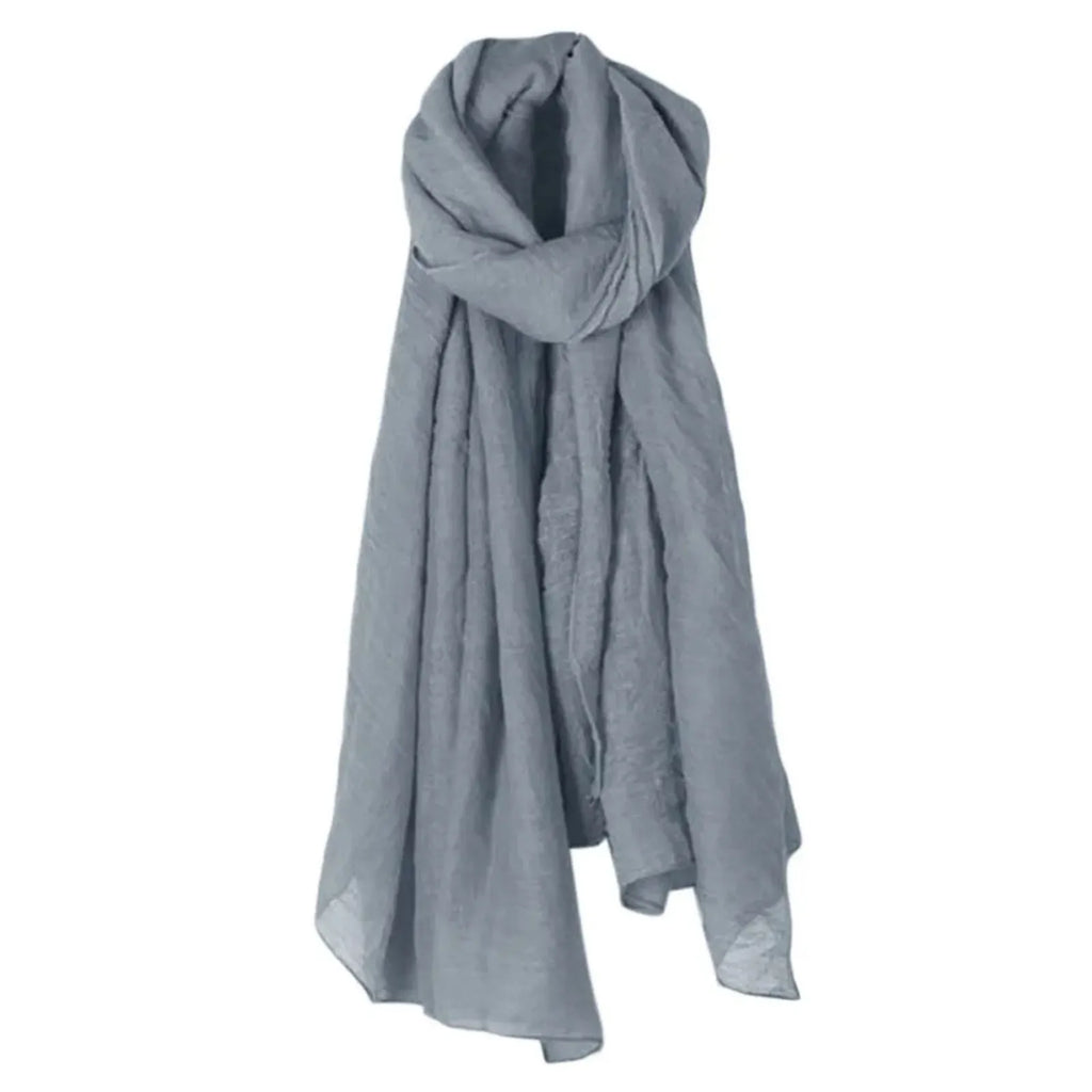 Fashion New 16 Colors Women Long Scarf Wrap Scarves Vintage Cotton Linen Large Shawl Hijab Elegant Solid Black Red White Oasis Select Dark Gray One Size