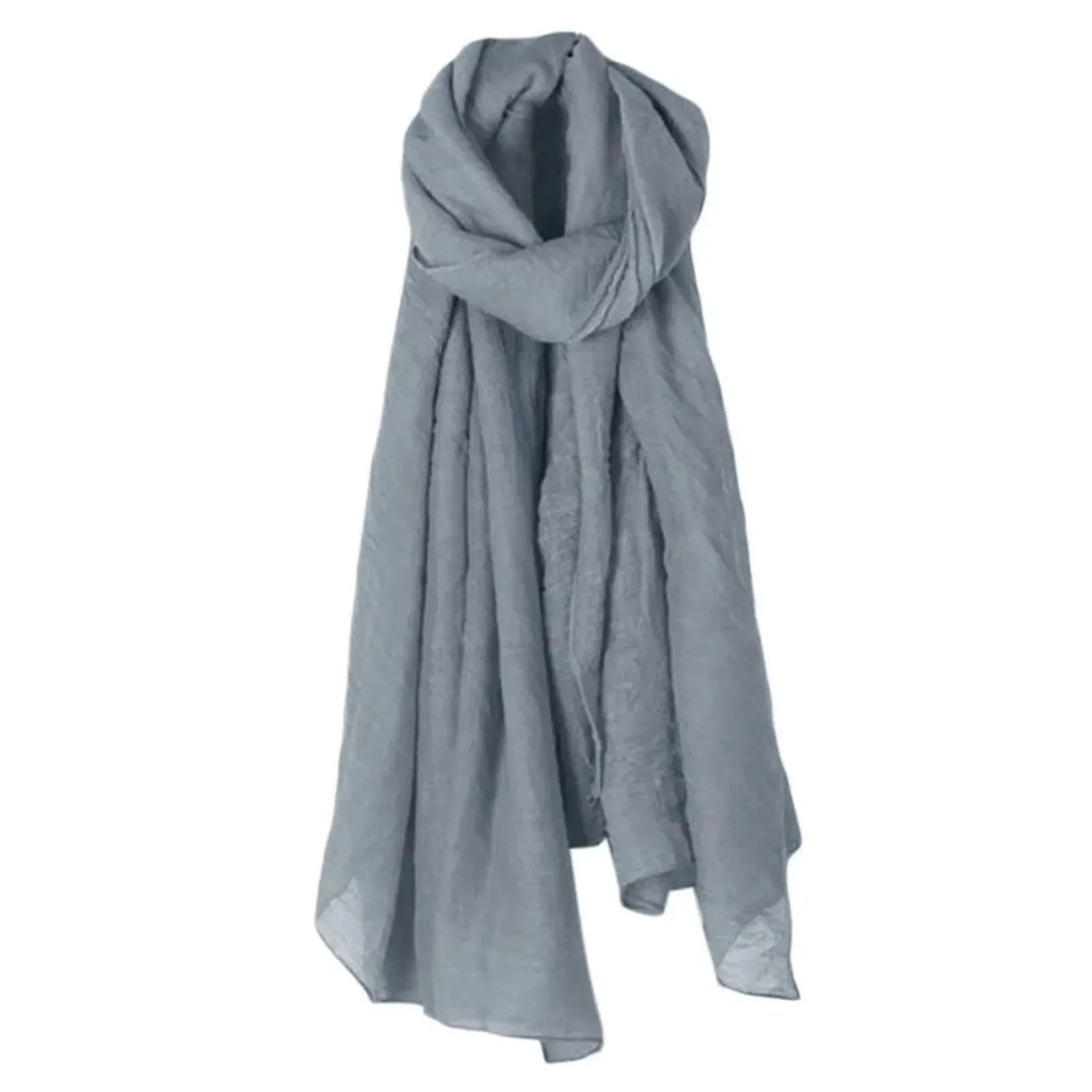 Fashion New 16 Colors Women Long Scarf Wrap Scarves Vintage Cotton Linen Large Shawl Hijab Elegant Solid Black Red White Oasis Select Dark Gray One Size