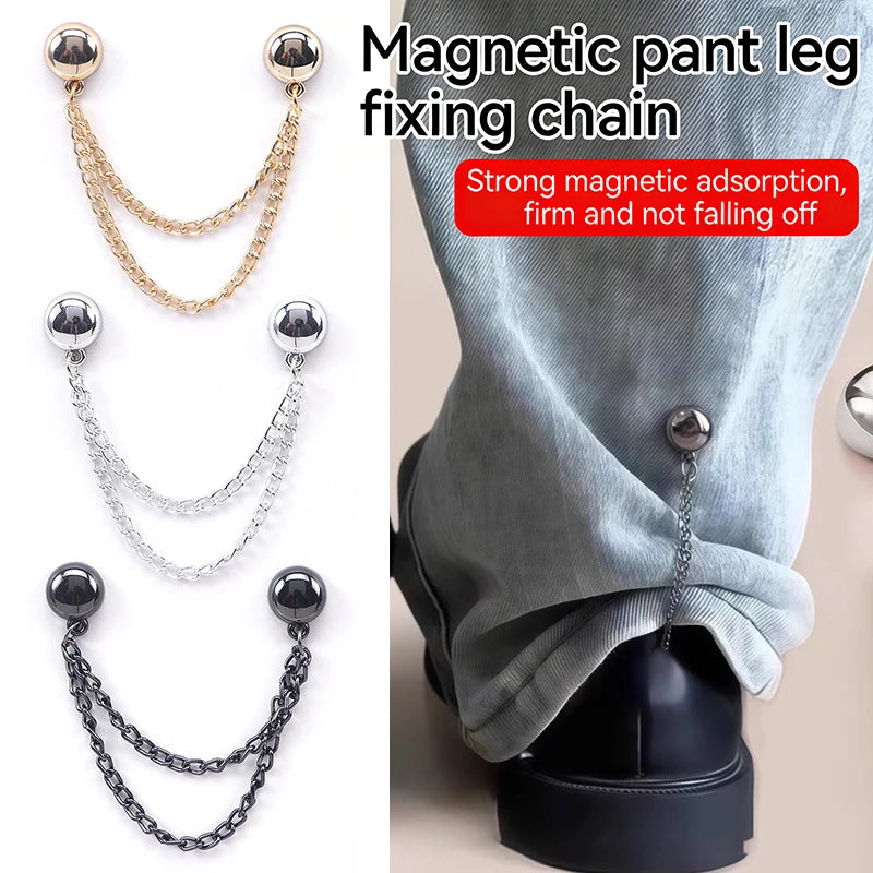 2pcs Magnetic Round Ball Chain Clips Detachable No Sew T Shirt Pants And Sleeve Shortener Magnet Fasteners For Clothes Oasis Select
