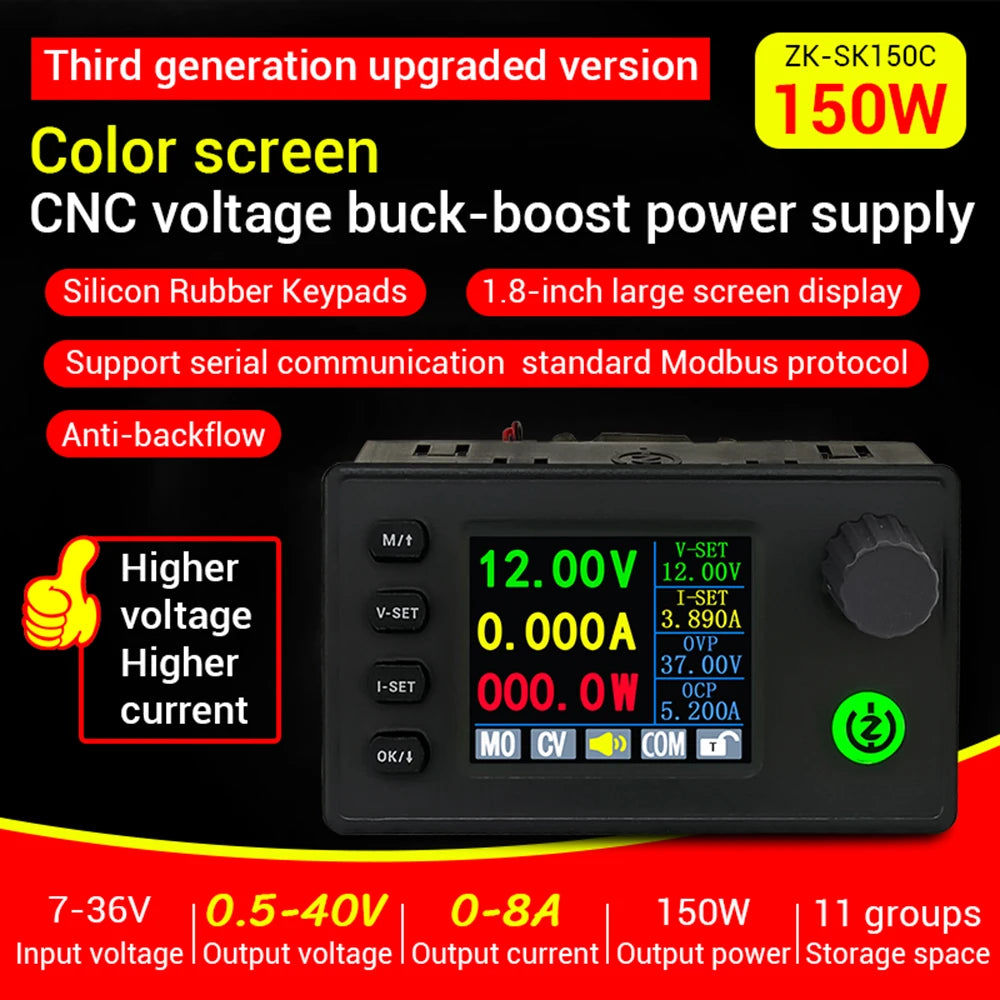 SK150C 150W DC Buck Boost Converter 7-36V Power Module Adjustable Regulated Laboratory Voltage Power Supply Oasis Select