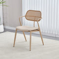 Medieval rattan chair stackable dining chair home backrest desk stool cafe balcony leisure chair dining table chair Oasis Select Off-white B