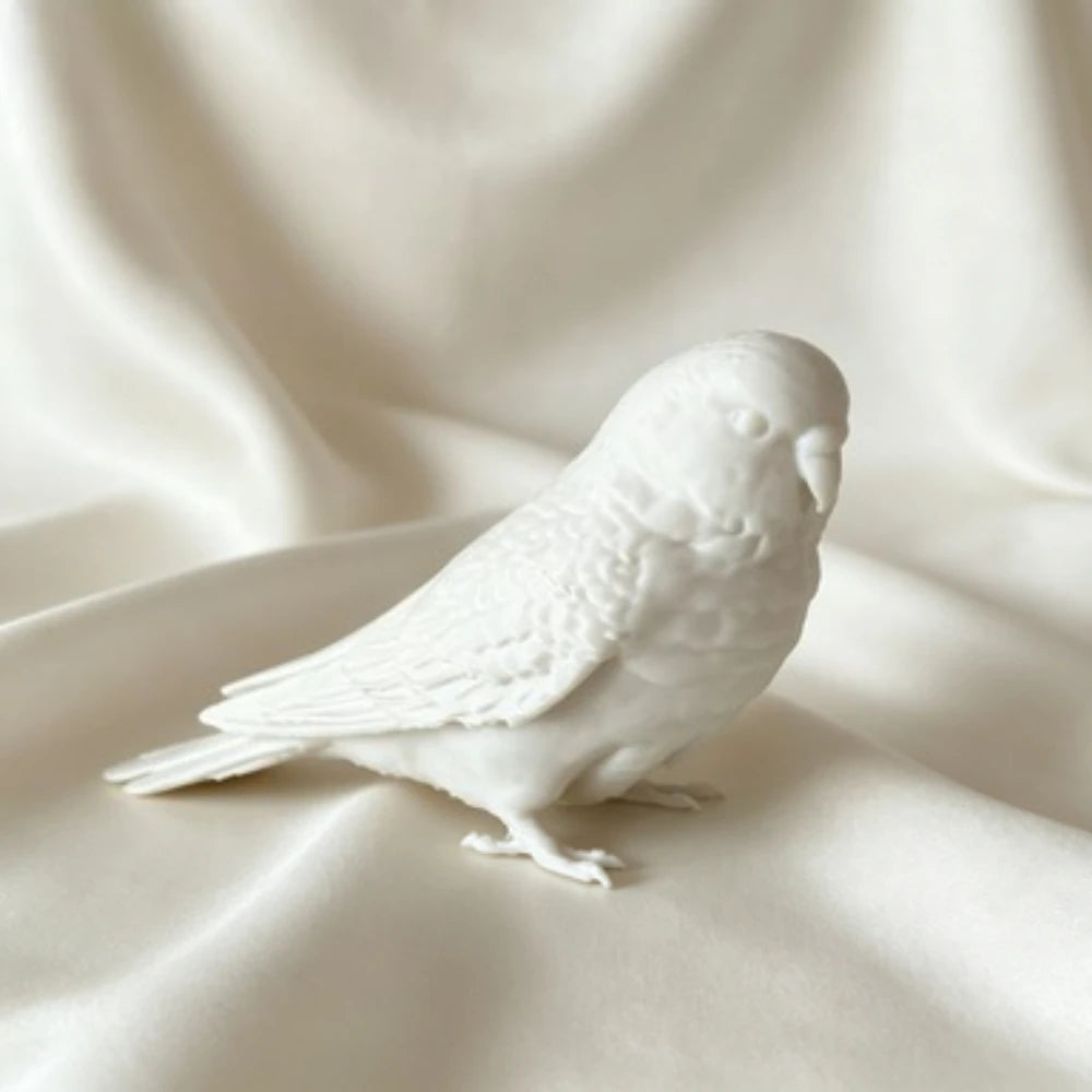 3D Printed Realistic Budgie Parrot Model Lifelike Tiger Skin Parakeet Figurine Desktop Decor Bird Collectible DIY Ornament Oasis Select