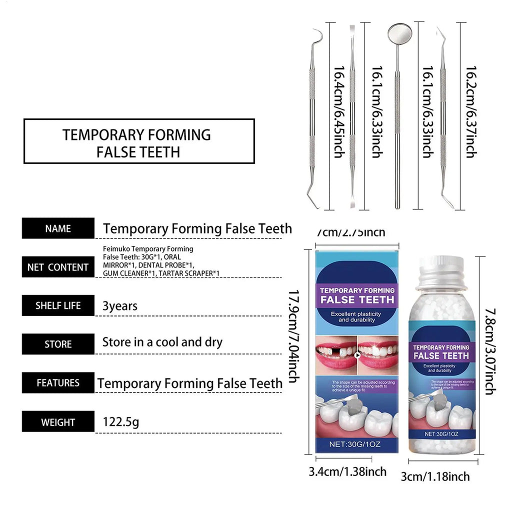 Teeth Repair Glue 30g Pliable Strong Hold Bonding Glue for Loose Teeth for Adults Women Beginners Men Home School Commuting Oasis Select