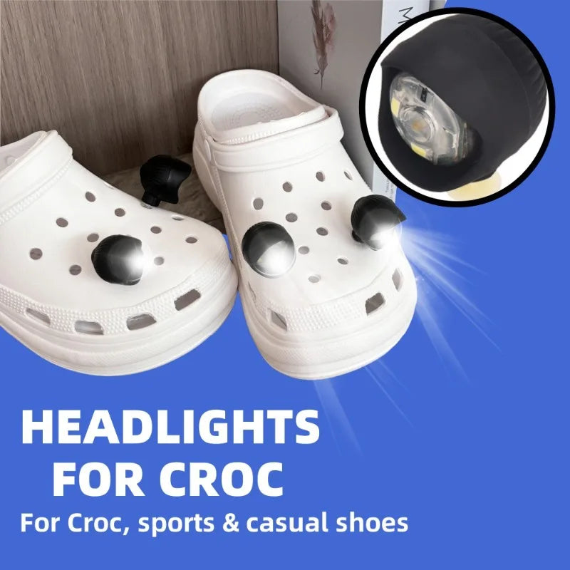 Waterproof Shoe Lights for Clogs Shoe Charms Accessories for Crocs Shoes 3 Light Modes Headlights for Camping Running Oasis Select
