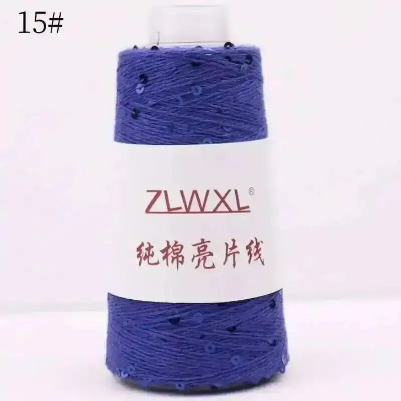 50g Sequin Cotton Yarn DIY Knitted Decoration Hand Crochet Ткань 400M 3mm Oasis Select 15