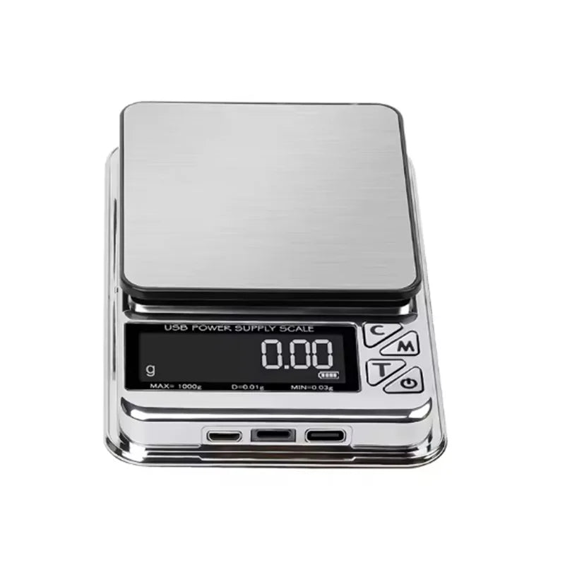 1000gx0.01g Digital Jewelry Scale High Precision Accuracy Smart Counting Gem Food Balance Kitchen Pocket Scales USB Charge Scale Oasis Select