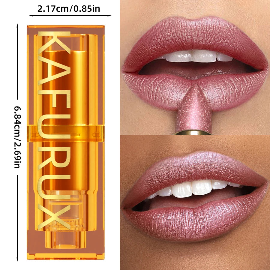 KAFURUX Metallic Glitter Lipstick – 16 Colors, Waterproof