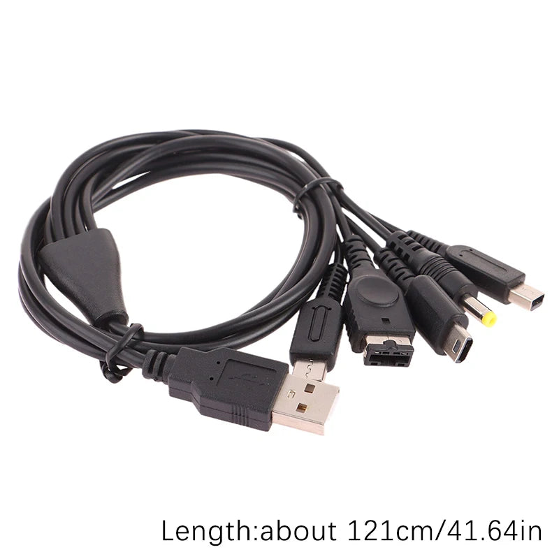 1.2M Cable Fast Charging Cable 5 In 1 USB Game Charger Cord Wire For New 3DS XL NDS Lite NDSI LL Wi I U GBA Oasis Select