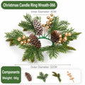 Artificial Christmas Candle Ring Wreath with Pine Cone Red Berries for Table Centerpiece Holiday Home Decoration Oasis Select color 3