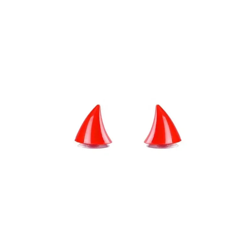 Motorcycle Helmet Cute Corner Rubber Horn Decoration Motocross Full Face Off Road Helmet Decoration Moto Car Accessories Oasis Select Red-1set