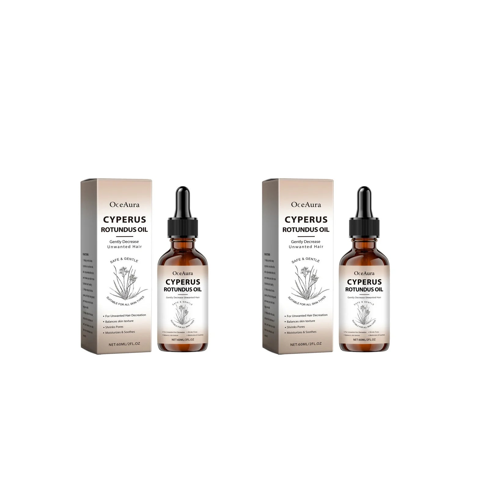 Cyperus Rotundus Hair Growth Inhibitor Oil – Natural 60ml Hair Growth Inhibitor Oil Oasis Select 120ml boxed