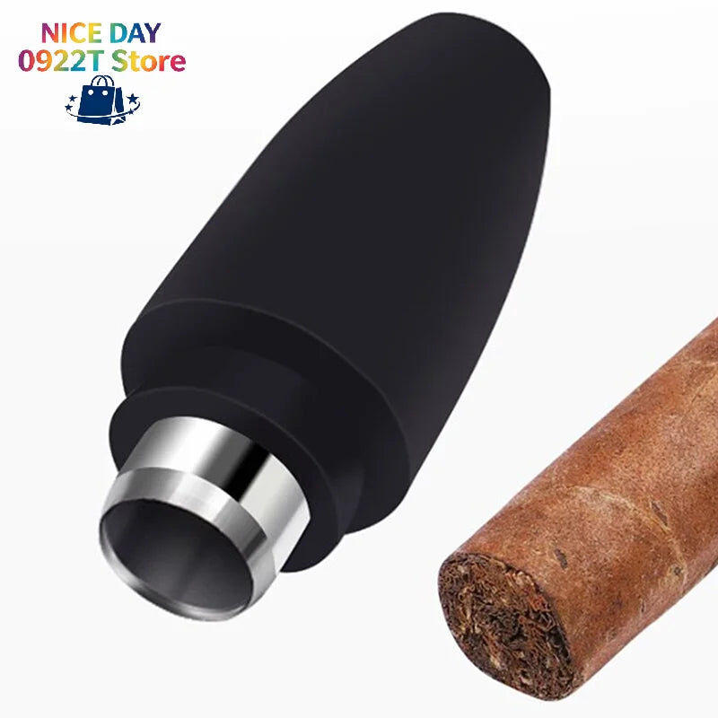 With Key Ring Clip Rubber Portable Cigar Puncher Accessories Blade Cigar Cutter Drill Hole Pocket knife for Cigar Gadgets@#X Oasis Select