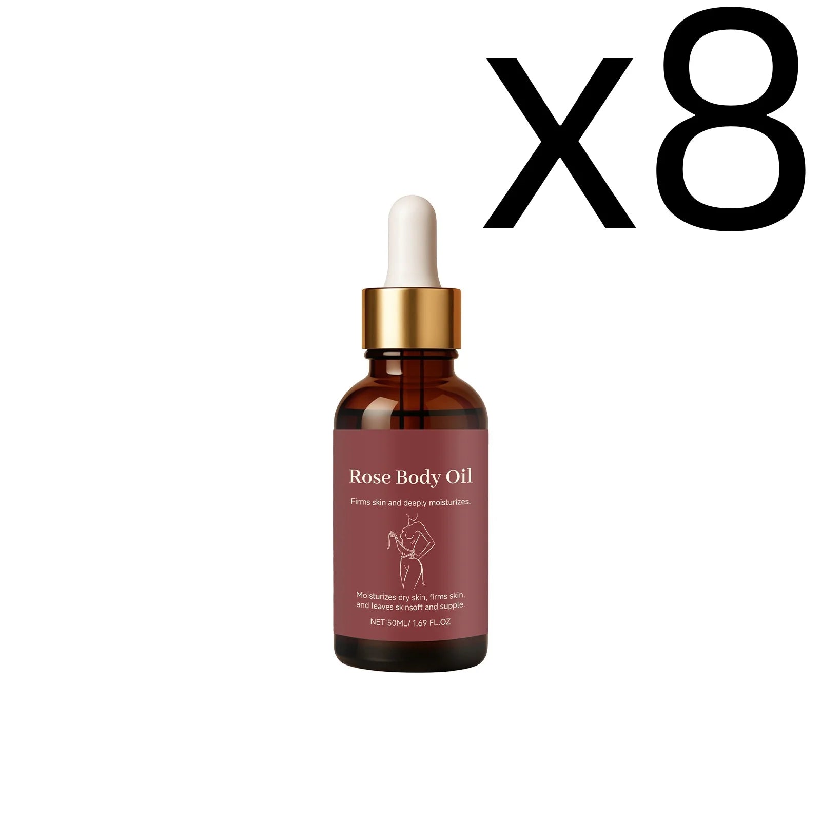 Rose Body Essential Oil Serum – Deep Moisturizing 50ml Body Oil Serum Oasis Select 50ml X 8PCS