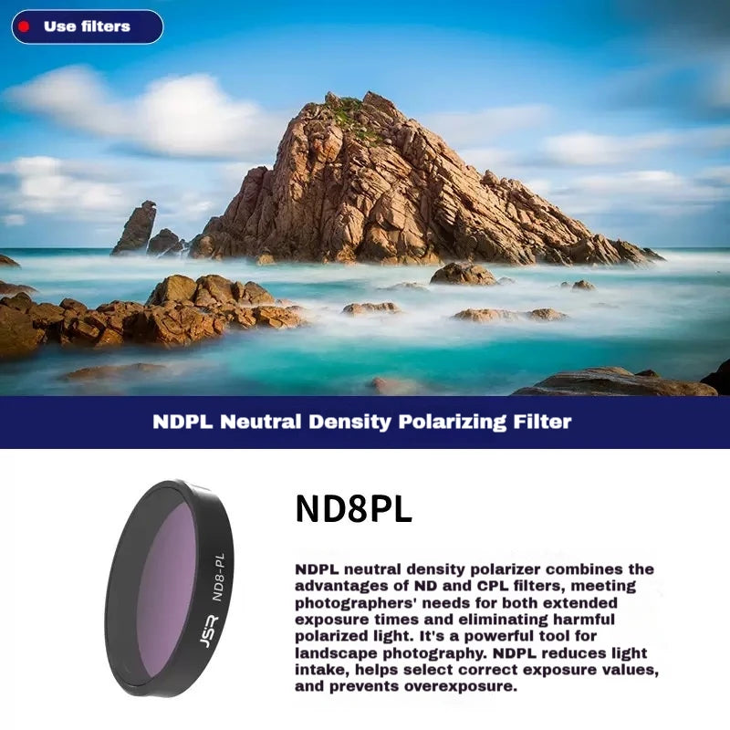 JSR Filters for DJI Osmo Action 5 Pro/4/3 – UV CPL ND Set