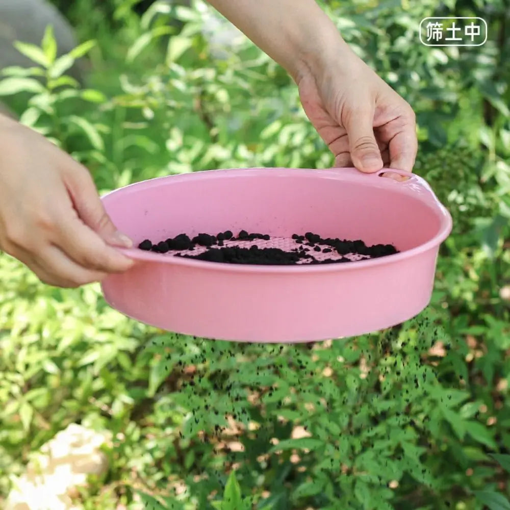 Sifting Tool Plastic Soil Sieve Sifter Multi-use Round Sand Screen Filter Manual Garden Mesh Pan Compost Oasis Select
