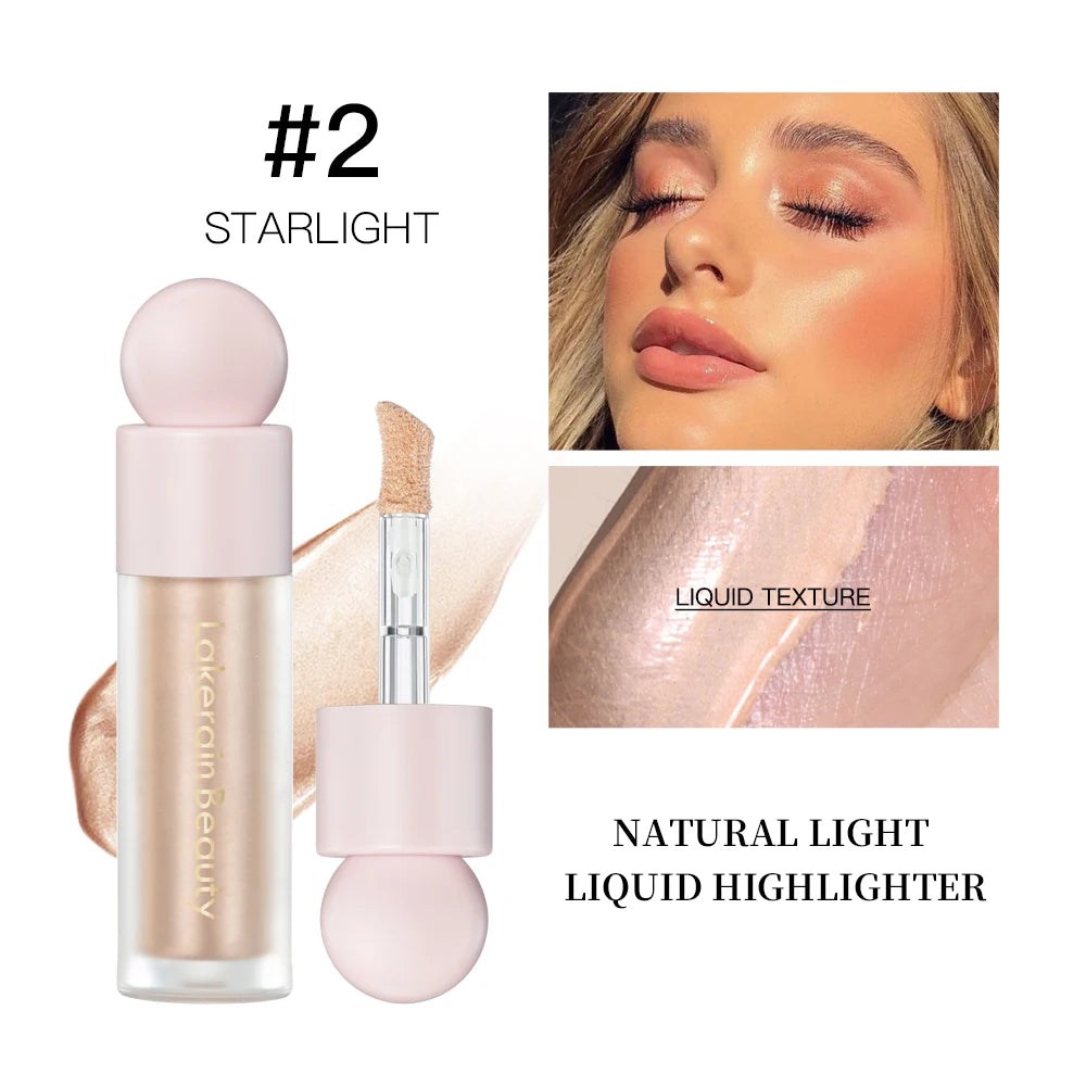 4 Colors Liquid Highlighter Brighten Skin Tone Highlighter Lightweight High Glossy Finish Natural Glow Liquid Luminizer Makeup Oasis Select 02 Highlight