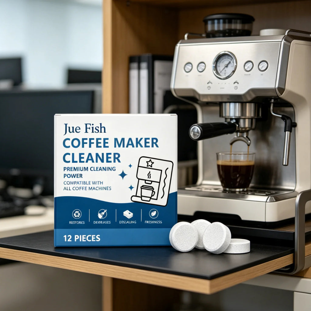 Jue Fish Coffee Maker Cleaner Remove Dirt Descaling Maintain Function Quick Dissolving Coffee Machine Cleaning Tablets 12 Pieces Oasis Select