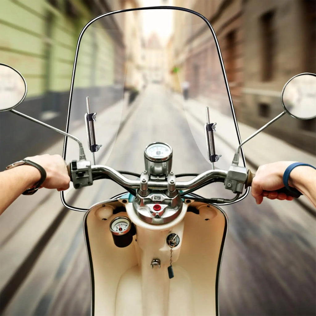 Motorcycle Windscreen Motorbike Scooter Transparent Curved Windshield Wind-Proof Sand-Proof Damper Motorcycle Accessories Oasis Select