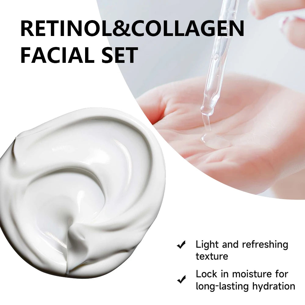 Retinol Cream & Hyaluronic Acid Serum Set – Day & Night Care Facial Skincare Set Oasis Select