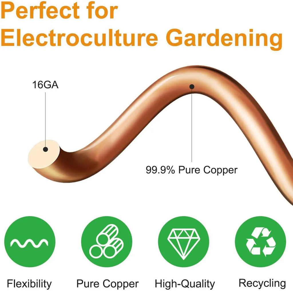 6Pcs Electroculture Plant Stakes Gardening Copper Coil Antennas Bonsai Fixing Rod Plants Using for Growing Garden Plants Fruits Oasis Select