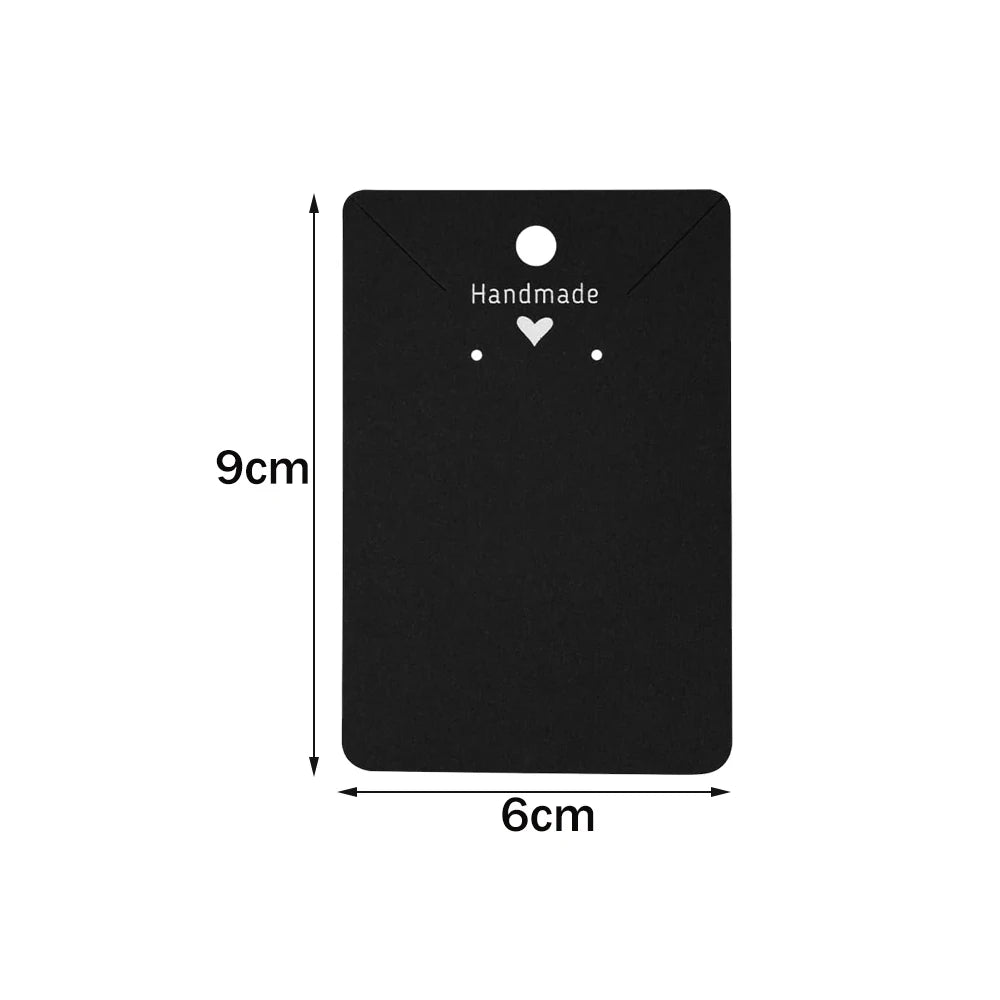 50pcs 6x9cm Kraft Earring Cards Necklace Display Cards Paper Ear Studs for Selling Hanging Earring Necklace DIY Crafts Retail Oasis Select Black Love