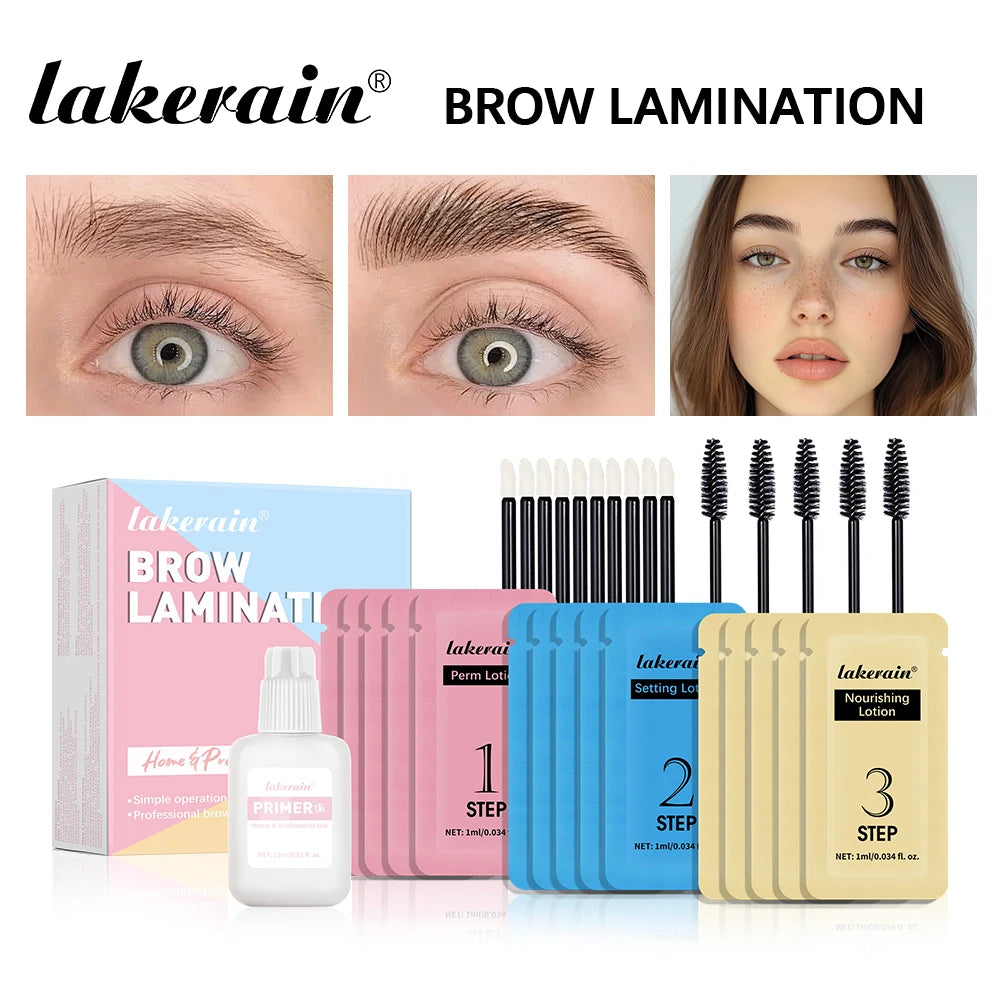 Lakerain Eyebrow Perm Set Long Lasting Natural Effects Make Fuller & Thicker Eyebrow Portable Smaller Packaging For Beginners Oasis Select as shown