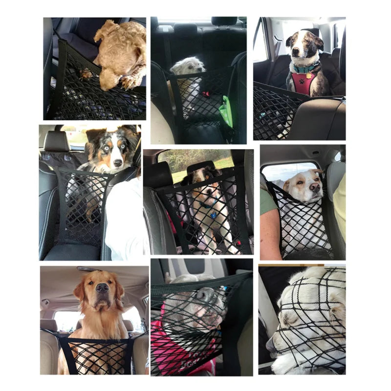 Car Seat Gap Mesh Net Organizer Bag & Pet Barrier | Auto