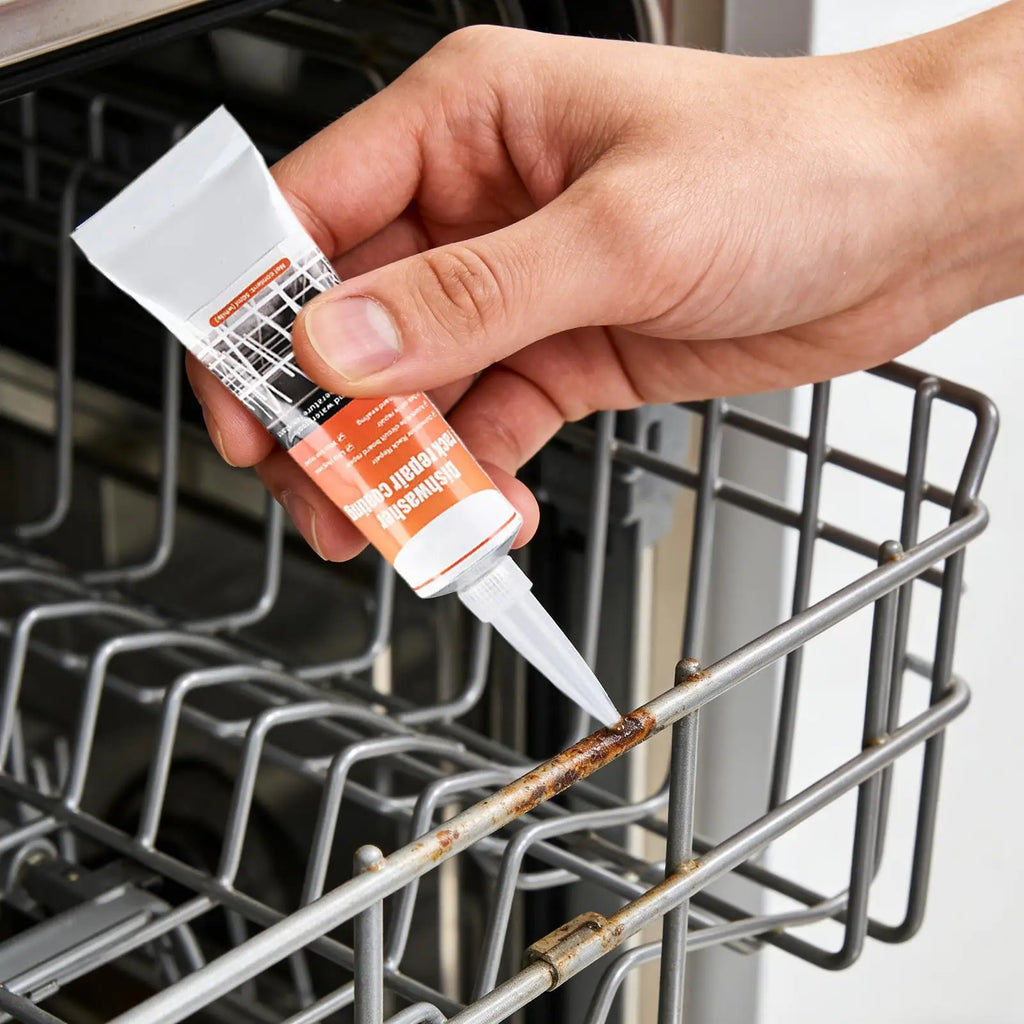 Dishwasher Rack Coating Repair Kit 50ml Long-Lasting Coating Gel with 2 Brushes Dishwasher Rack Repair Adhesive for Home Kitchen Oasis Select