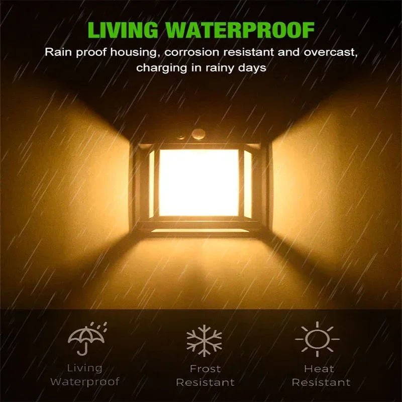 LED Solar Light Waterproof Wall Lamp Motion Sensor Courtyard Garden Lighting Decoration Sunlight Solar Power Yard Tungsten Lamp Oasis Select