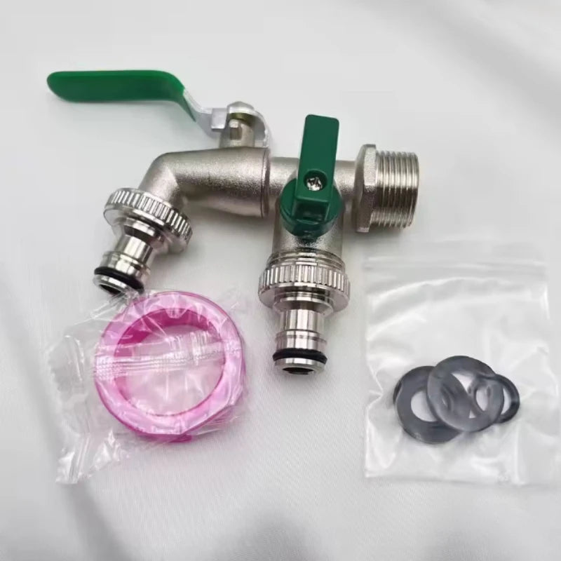 One in And Two Out Dual Nipple Faucet with 3/4 Gardening Zinc Alloy Faucet Oasis Select
