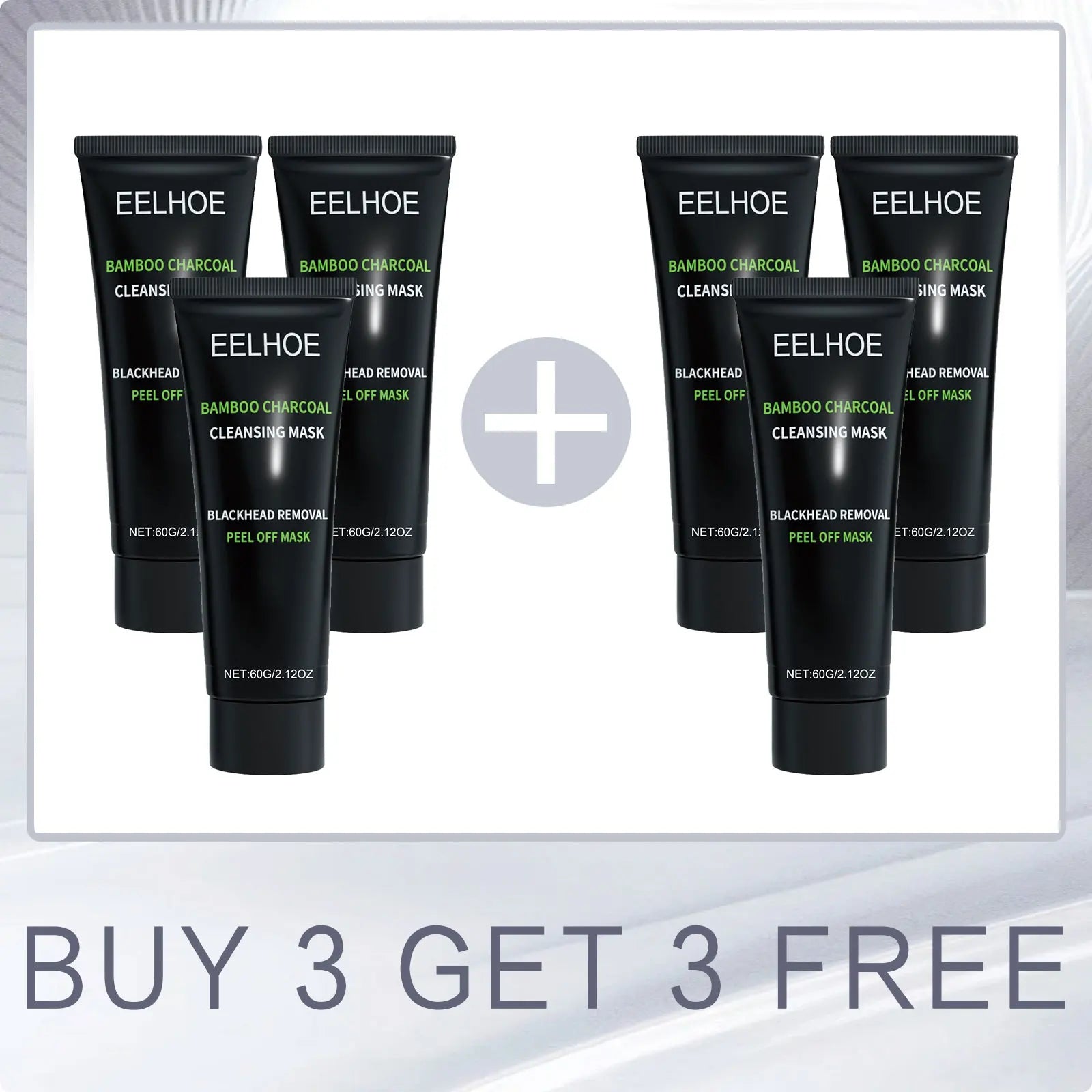 Eelhoe Bamboo Charcoal Mask Tightening Skin Rejuvenation Smoothing Shrink Pores Oil Control Gentle Face Care Tear Peel off Mask Oasis Select Buy 3 for 3 Free
