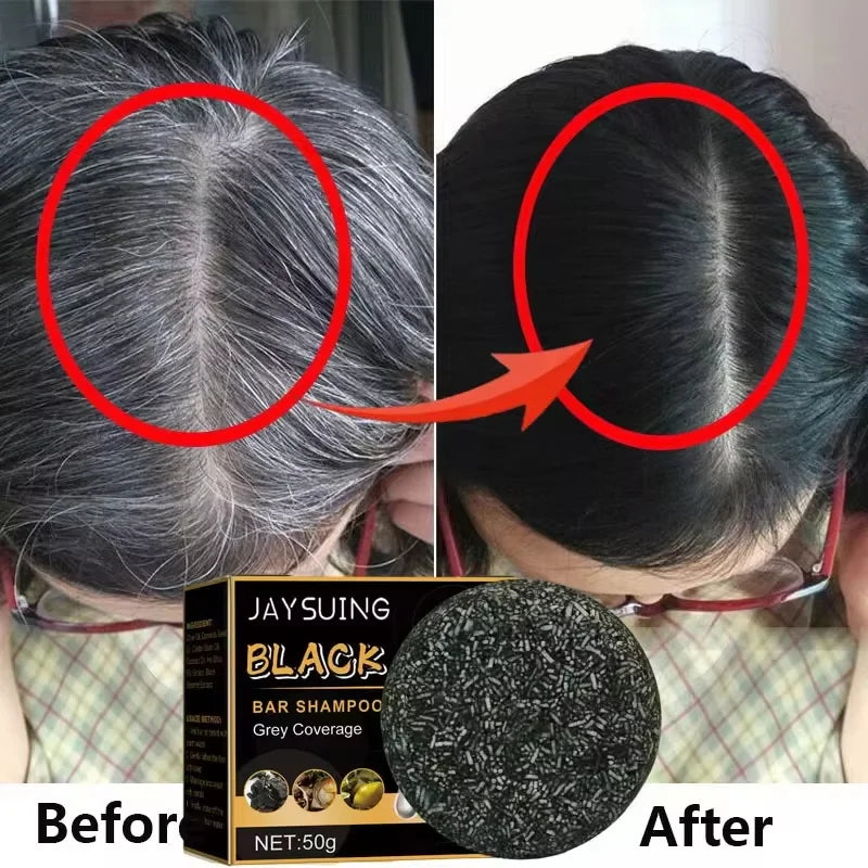Herbal Gray to Black Hair Darkening Shampoo Bar | Jaysuing Hair Color Shampoo Bar Oasis Select