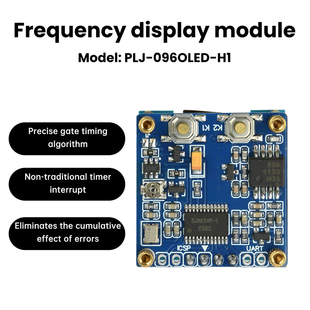 PLJ-096OLED-H1 Frequency Counter 20MHz-2.7GHz, 0.96in OLED Display with ±2.5ppm TCXO for RF Signal Measurement Oasis Select