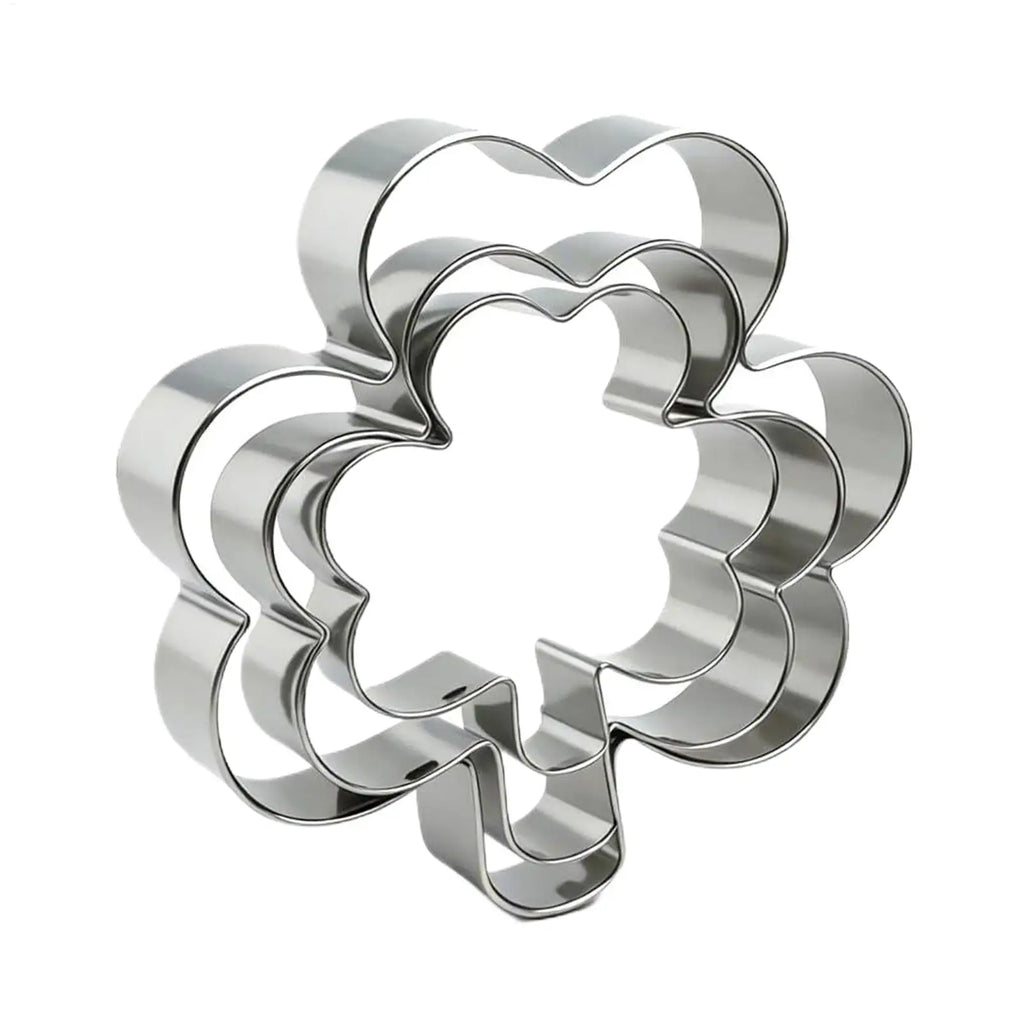 3Pcs Cookie Cutter Patrick's Day Clover Shaped Stainless Steel Mold DIY Cake Sugarcraft Pastry Biscuits Mould Baking Tool Oasis Select
