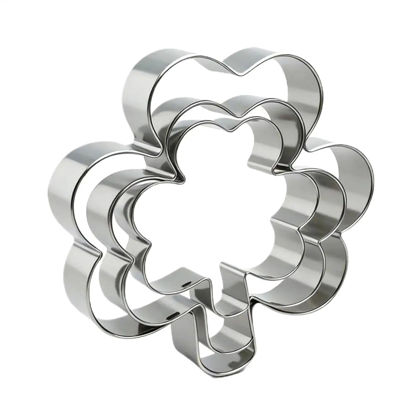 3Pcs Cookie Cutter Patrick's Day Clover Shaped Stainless Steel Mold DIY Cake Sugarcraft Pastry Biscuits Mould Baking Tool Oasis Select