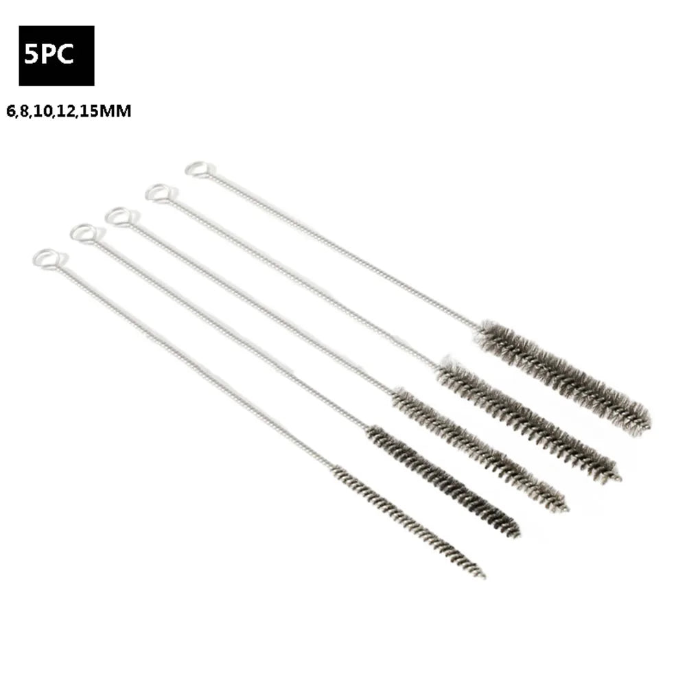 5/10pcs Cleaning Brushes Stainless Steel Cylinder Wire Tube Pipe Cleaning Brush Thread For Polish Clean Rust Removal Oasis Select 5pcs B