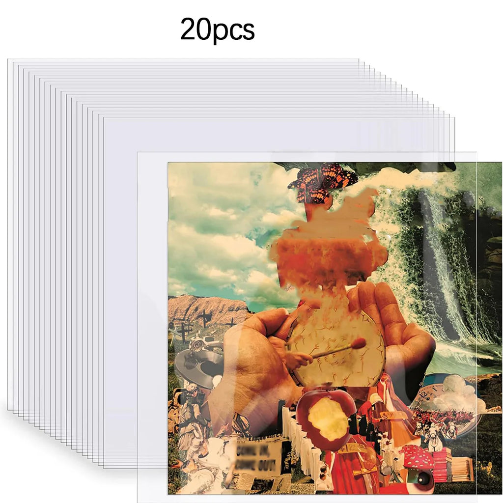 12-inch vinyl record protective sleeve, transparent bag for turntable LP records, open record bag, 32.3cm*32cm, 20/50 pieces Oasis Select 20pcs
